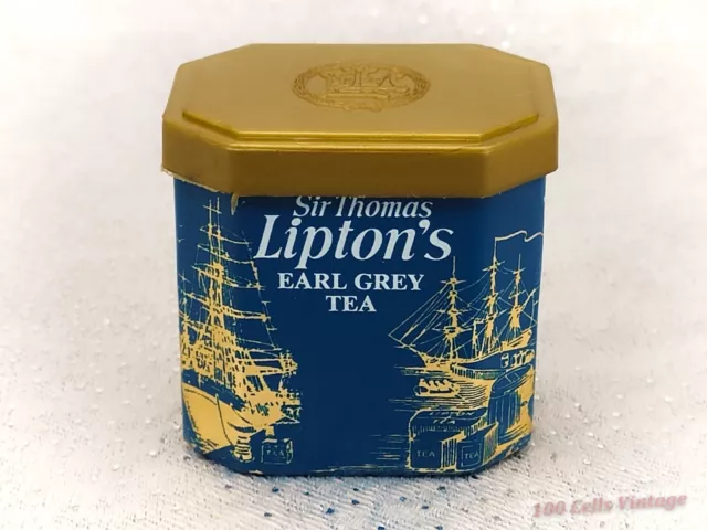 Miniature/Dolls House Vintage Liptons Tea Caddy "Tin" (actually plastic) -4cm