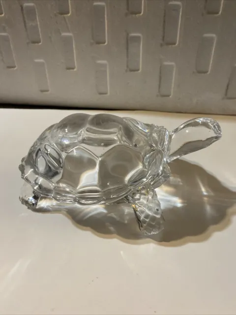 Cristal d'Arques 24% Clear Lead Crystal 7” Turtle Tortoise Figurine France