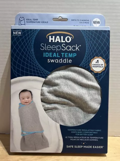 HALO Small Ideal Temp SleepSack Swaddle in Grey ~ NEW