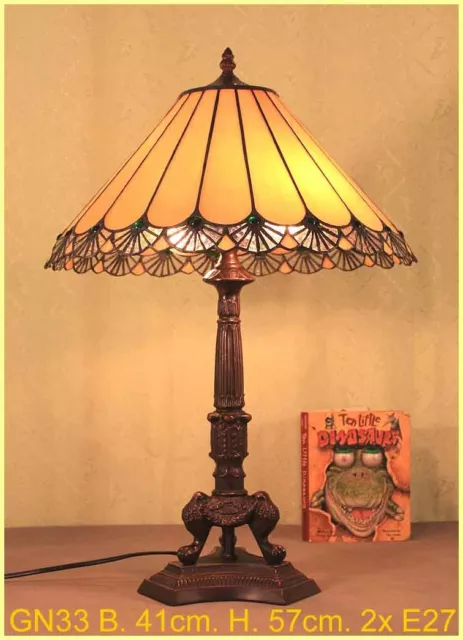Tiffany Stand Tisch Lampe Tischlampe Leuchte Licht Tiffanylampe GN33