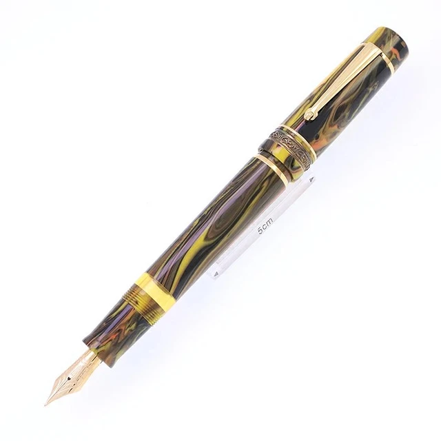 Stylo Plume Delta Vintage - Noir Et Métal Brossé Acier - Plume M - Neuf - Modèle DV80041