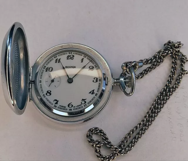 MOLNIA 18 Jewels USSR Soviet Mechanical Pocket Watch