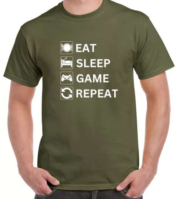 Maglietta da gioco Eat Sleep Game Repeat Gamer 3