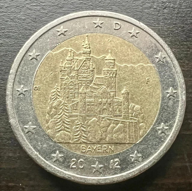 2 EUROMÜNZE 2012 F Deutschland Bayern Schloß Neuschwanstein EUR 2,00 PicClick DE