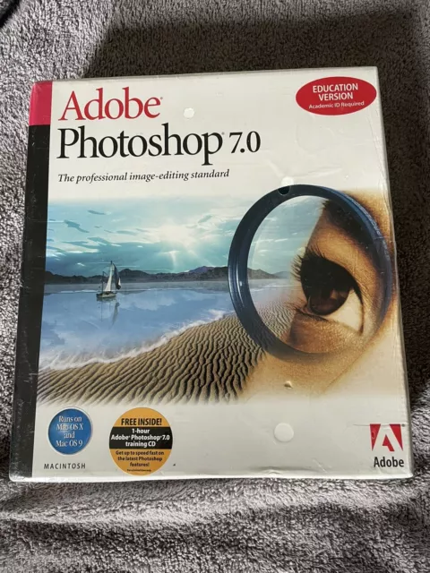 Adobe Photoshop 7.0 SEALED Mac OSX Mac OS Education Version !