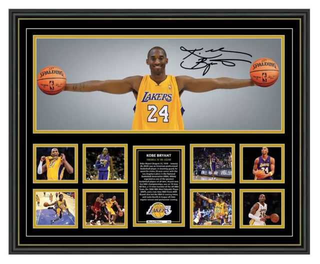Kobe Bryant Wings La Lakers Signed Photo Framed Limited Edition Memorabilia