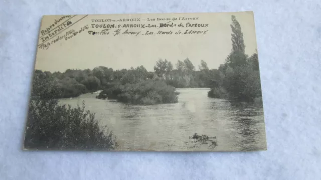 CPA carte postale Toulon sur Arroux _ Les Bords de l'Arroux 1919