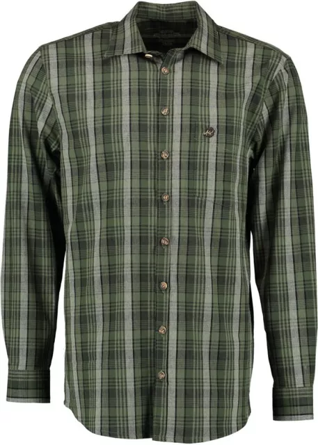 Camicia da caccia OS Trachten®/camicia outdoor oliva/verde cervo a scacchi camicia a quadretti Regular Fit