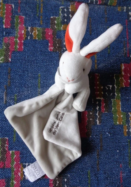 2Pa/ Doudou Et Compagnie Lapin Mouchoir Blanc Gris Hopital Du Vert Galant Kom9