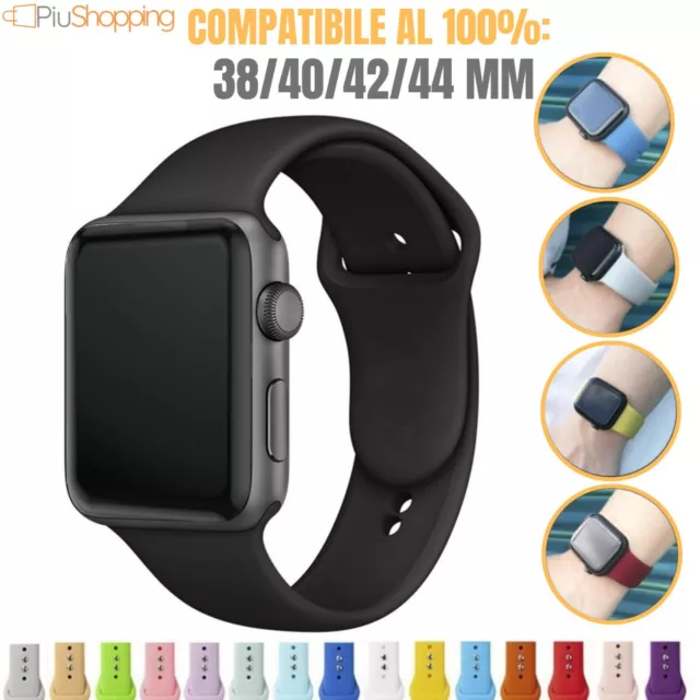 Cinturino Per Apple Watch Serie 5 4 3 2 1 In Silicone Sport 38 40 42 44 Mm