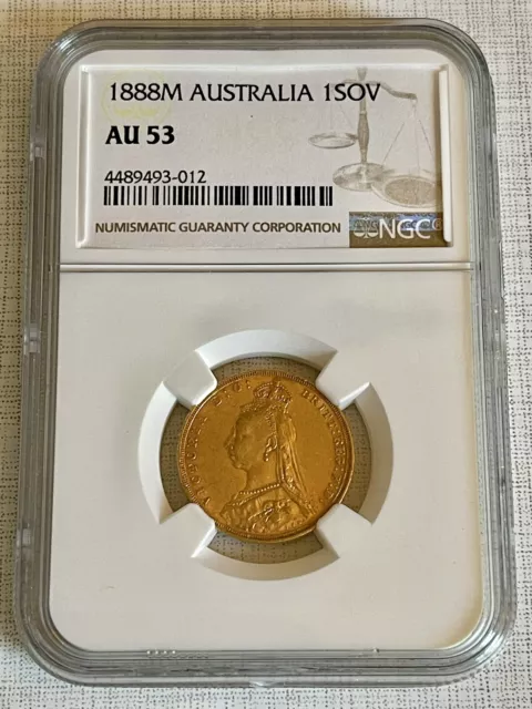 Australia 1888M Sovereign Gold NGC AU53 SKU# 7016