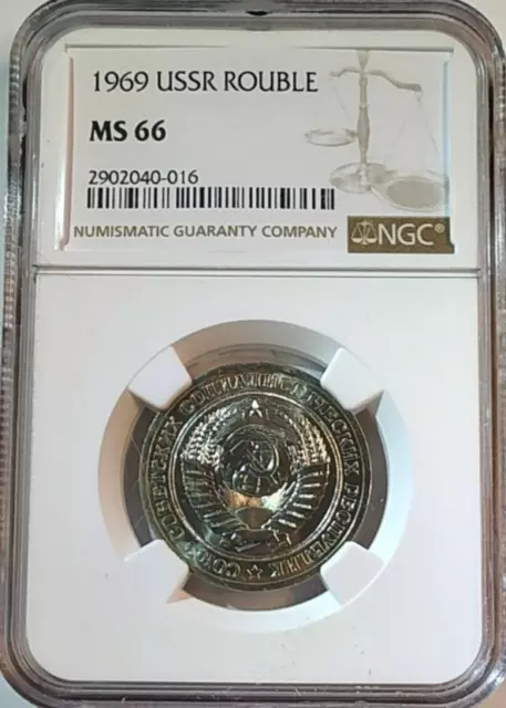 1969 RUSSIA 1 ROUBLE Certified MS66 by NGC-TOP POP