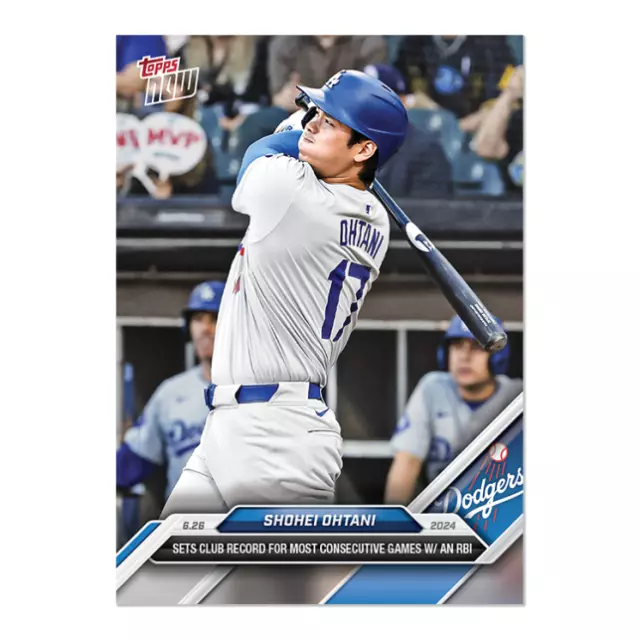 SHOHEI OHTANI DODGERS Record Consecutive RBI 2024 MLB TOPPS NOW Card