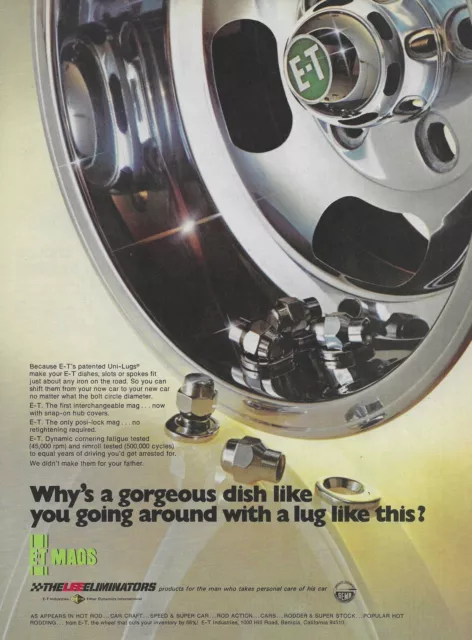 1974 E-T Mag Wheel Ad ET Slot Mags Vintage Magazine Advertisement Uni-Lugs 74