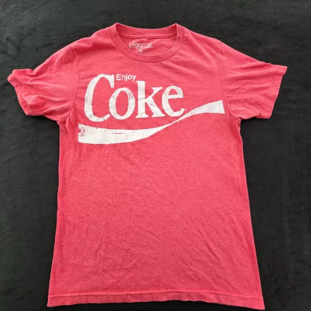 Enjoy Coke Coca-Cola Red Short Sleeve Cotton Blend T-Shirt Men's S