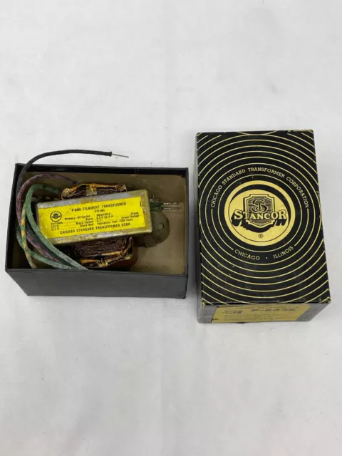 Vintage Stancor P-6456 Filament Transformer 117/107V 6.3V C.t. 6A W/Box