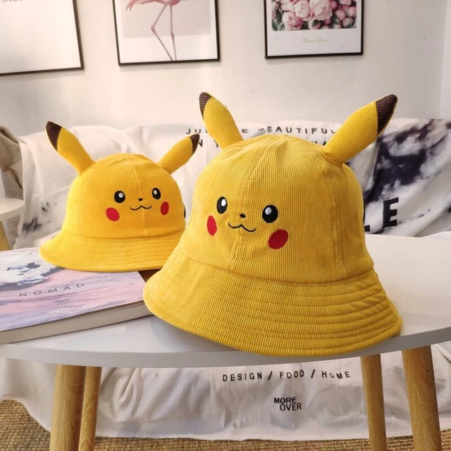 POKEMON PIKACHU BUCKET Hat Sun Hat Anime Wide Brim Cute Bucket
