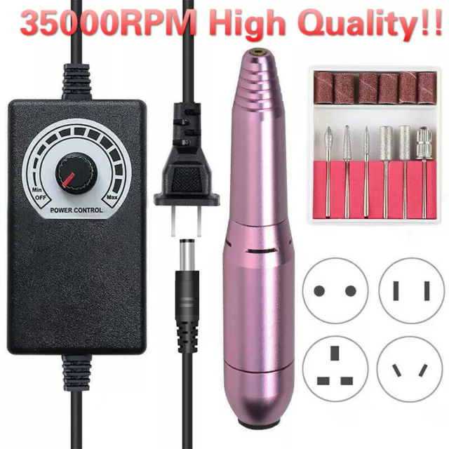 Pro US 35000RPM Electric Nail Drill Machine Manicure Nail Drill File Gel Remover