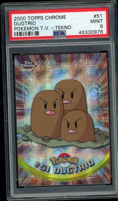 PSA 9 MINT TEKNO Dugtrio #51 (Topps Chrome Series 1) Holo Pokemon Card PSA 9 MINT TEKNO Dugtrio #51 (Topps Chrome Series 1) Holo Pokemon Card