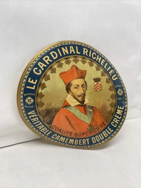 Ancienne Étiquette De Fromage: Camembert Double Crème " Le Cardinal Richelieu  " 3