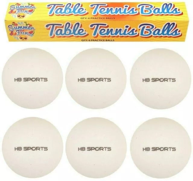 Table Tennis Balls 6 Practice White Balls Indoor Outdoor Fun Gift Kids Adults