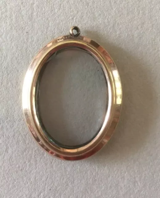 Vintage Rolled Gold Oval Double Sided Glass Photo/Hair Pendant Locket c1900