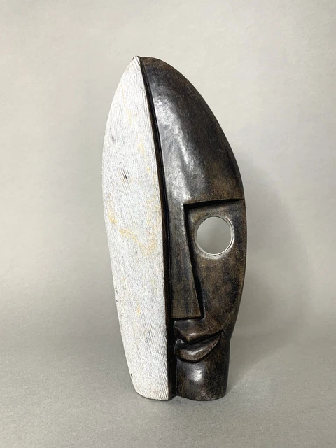 Shona Sculpture Zimbabwe Africa Art Brown & Gray Serpentine Stone Abstract Bust