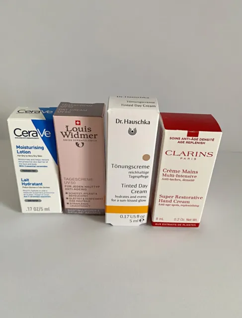 4 Creme Proben Clarins Dr. Hauschka CeraVe Louis Widmer