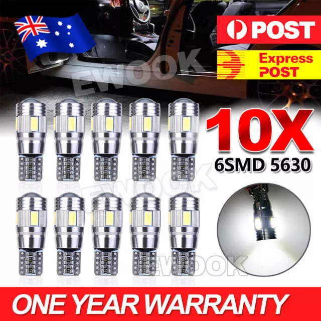 T10 LED Car Side Wedge Parker Light Bulbs 6000K Super Bright White 168/194/2825