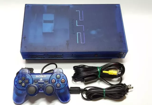 Sony PS2 SCPH-37000 PlayStation 2 Ocean Blue Body Confirmed Operation Excellent