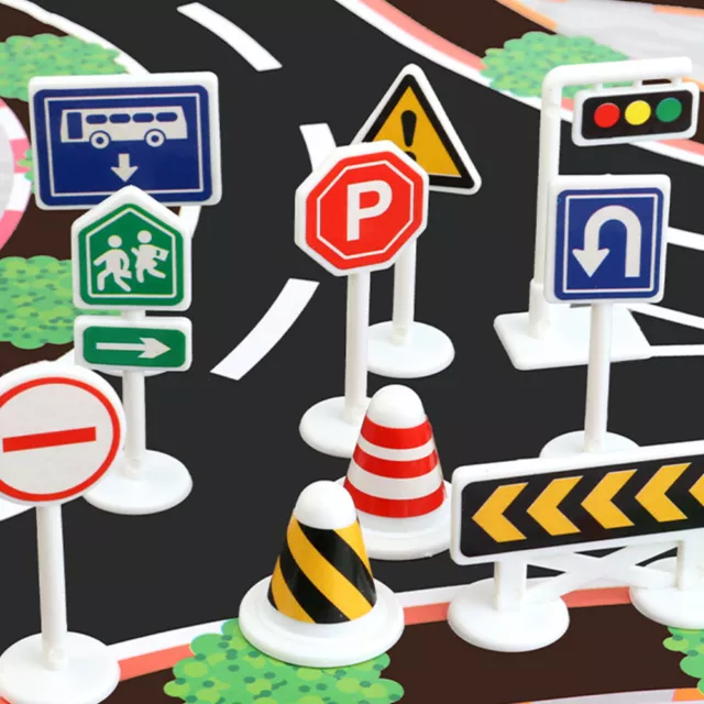 10pcs Mini Barricade Signs Traffic Barricade Street Signs Road Signs Toys
