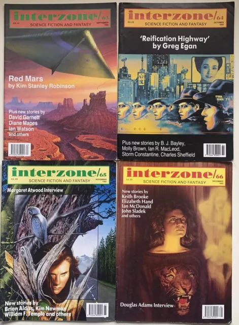 4 issues Interzone magazine - Science Fiction and Fantasy # 63 64 65 66 1992