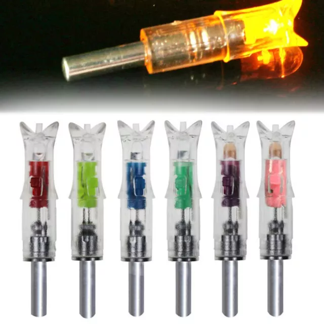 6Pc LED Lighted Nocks for Crossbow Bolts .300''/7.62mm Inside Diameter Half Moon