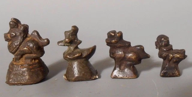 Lot 4 Chinthe & Avian Form Burma Burmese Bronze Opium Weight  ca. 19th c.