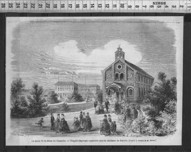 G365 / Gravure 1878 / Chapelle Imperiale Dans La Residence De  Biarritz