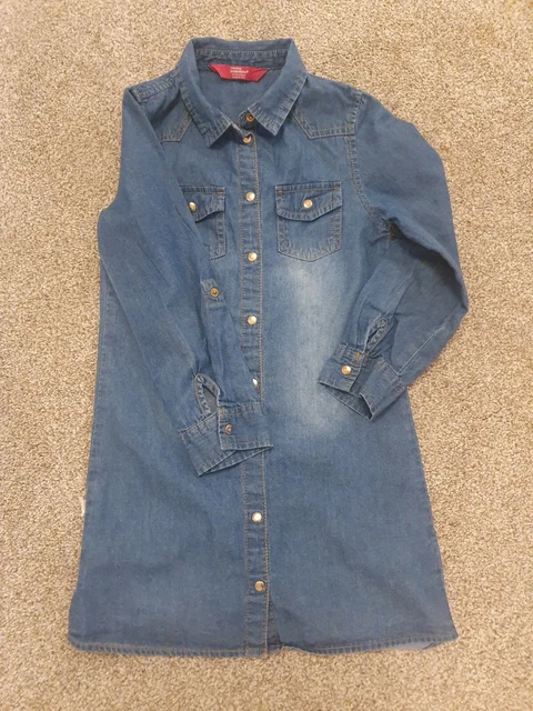 Girls Denim clothes Bundle Age 5-6 Playsuit Dress And Shorts River Island Next 2
