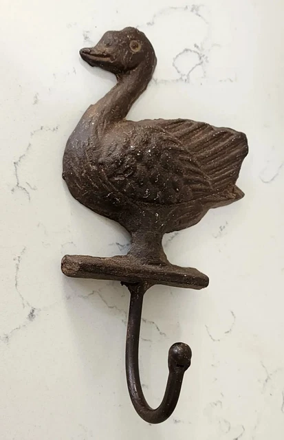 Cast Iron Garden DUCK Coat Wall Hook Rack Towel FOWL Mallard 4