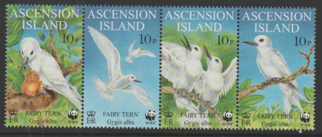 Ascension MINT sg786-789 1999 WWF conservation Birds Tern se-tenant set MNH