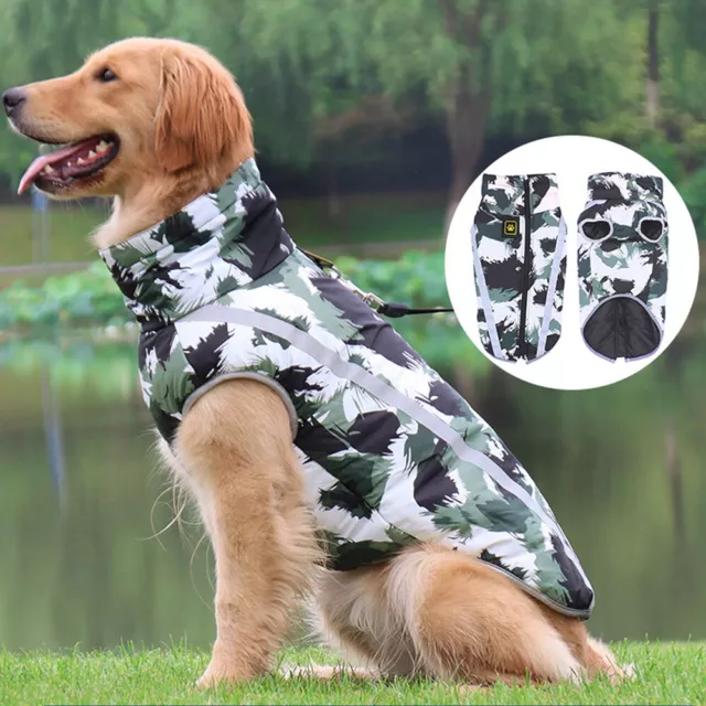 Fleece Coat Waterproof Jacket Reflective Dog Puppy Clothes Vest Pet Warm Padded 3