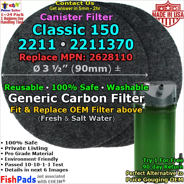 For Eheim 2211 Classic 150,2211370 Canister Filter 2628110,2522110 CompatiblePad