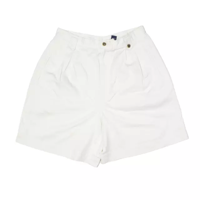 Vintage CRAZY HORSE Pleated Chino Shorts White 90s Relaxed Womens S W28