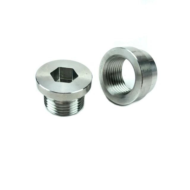 O2 SENSOR WELD In Exhaust Stepped Bung + Hex Plug Kit Stainless Steel