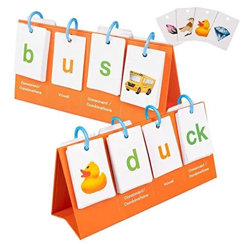 CVC, CVCC & CCVC Word Builder Games, Phonics Flash Cards Sight 8.2''x4