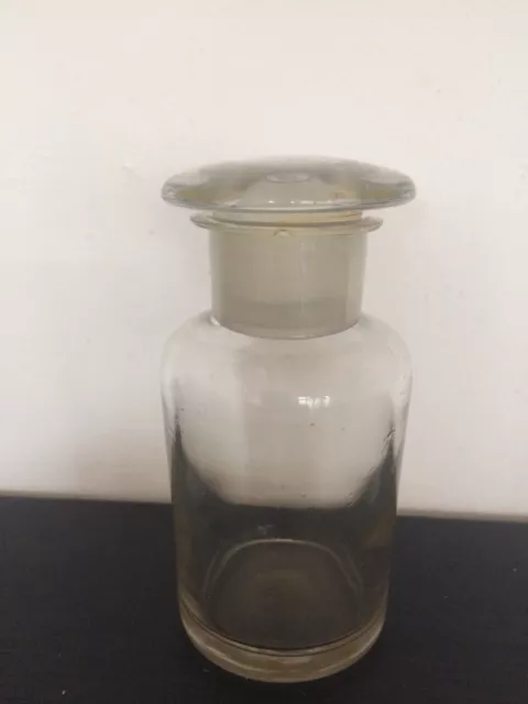 Apothekerflasche Glas antik mit Stöpsel ausgeschliffener Abriss 2