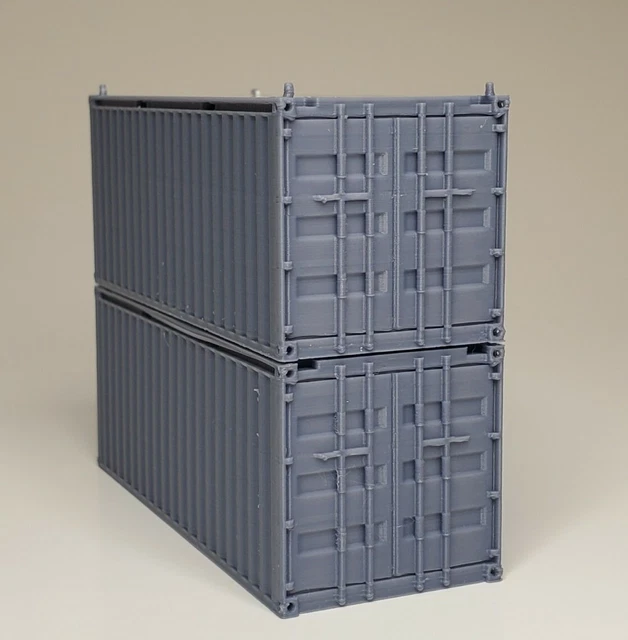 HO Scale 40FT Train Flat Shipping Container Carriage Car For Railway Transporter Model Freight Seabox - 26