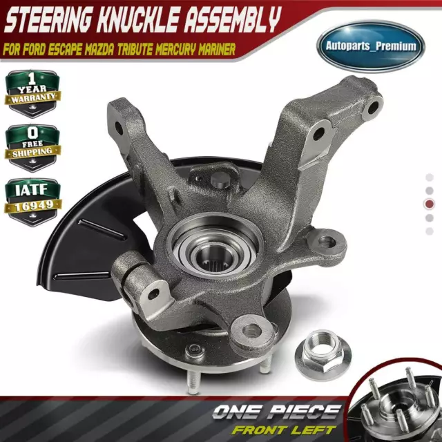 Front Left Steering Knuckle & Wheel Hub Bearing Assembly for Ford Escape Mercury