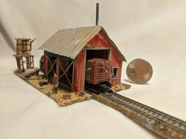 Z SCALE SCRATCH built 1940s BOXCAR REPAIR SHED DIORAMA building structure 67.96 PicClick UK