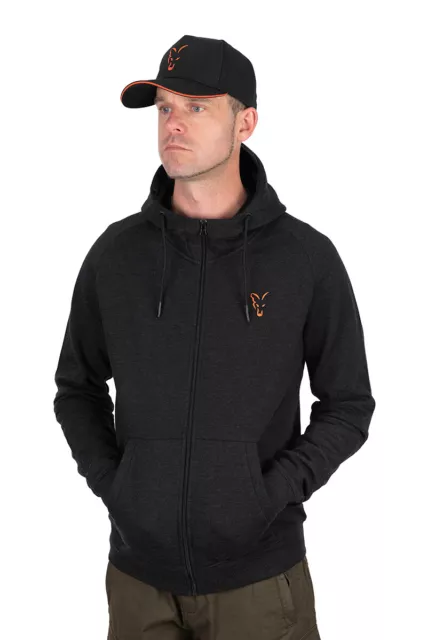 Fox Collection LW Hoody Black & Orange Hoodie Schwarz Orange Kapuze Kapuzenpulli