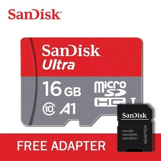 SanDisk Ultra Micro SD 16GB Class 10 SDHC SDXC Memory Card 100MB/s + Adapter