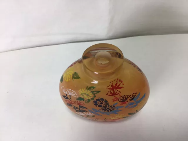 OO89 Vintage A Beautiful Multicolor Chinese Painted Glass Snuff Bottle For Gift 2